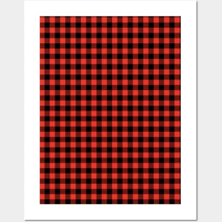 Red and black plaid pattern Posters and Art